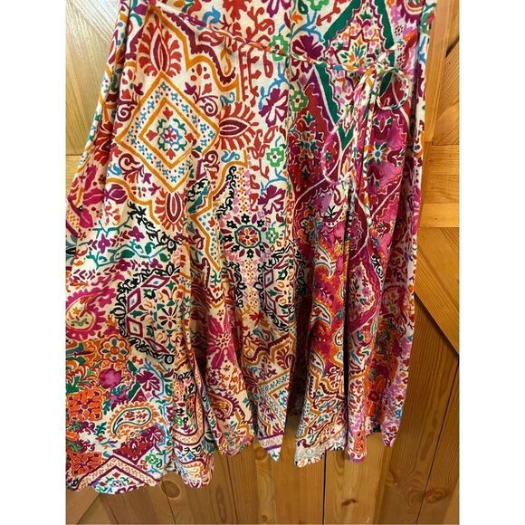 Lauren Ralph Lauren Dress Size Small Floral Paisley Sleeveless Fit & Flare V Nec - Picture 2 of 8